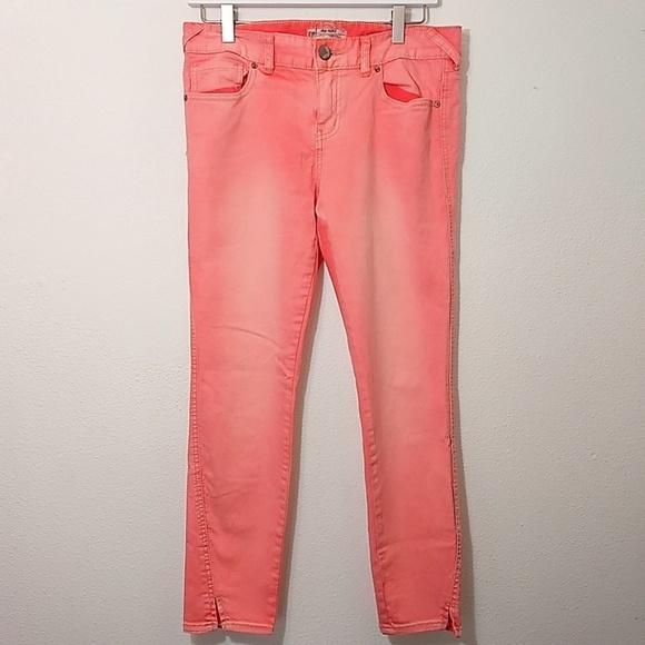 Free People Coral Pink Crop Ankle Denim Jeans 28 - Picture 1 of 4